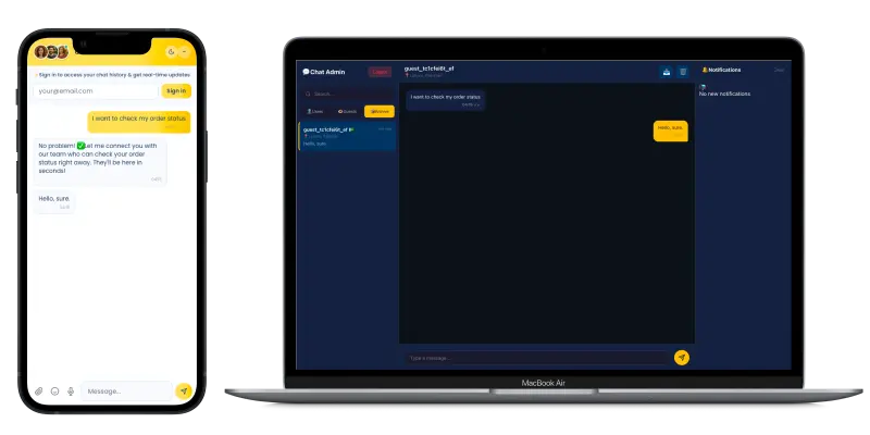 Custom real-time chat platform