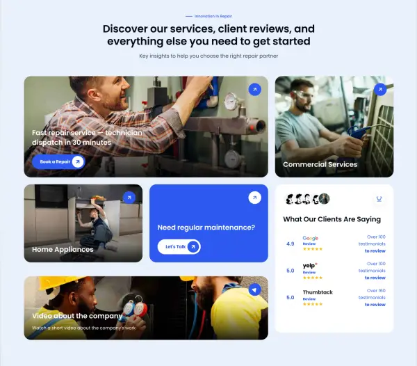 Service overview grid